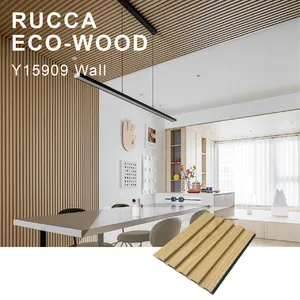 Rucca-rivestimento di pareti in laminato di legno, colore noce, ecologico, facile da installare, pannelli WPC 156*9