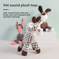 Schattig cartoon 3-kleurig polyester pluche ezel knoopvormig wasbaar bijtbestendig puppy bijtring & slaapmaatje voor katten & honden