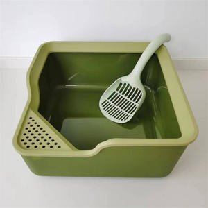 Boîte à litière en plastique pour chat, <span class=keywords><strong>bac</strong></span> à <span class=keywords><strong>sable</strong></span> <span class=keywords><strong>carré</strong></span> avec pelle, boîte de toilette pour animaux de compagnie de grande capacité - Product Image 3