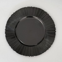 Assiette de présentation noire de 13 pouces pour décoration d'église et réception de mariage, sous-assiette de restaurant