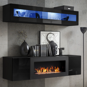 Đơn Vị Trang Trí Tường Hiện Đại Với Lò Sưởi Ethanol Độ Bóng Cao Bay Miễn Phí P & P Led Chiếu Sáng - Product Image 3