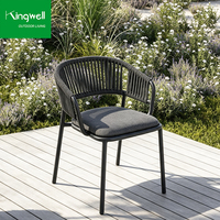 Chaise de jardin au design moderne personnalisé, chaise de loisirs en aluminium tressé, imperméable, pour villa, hôtel, restaurant