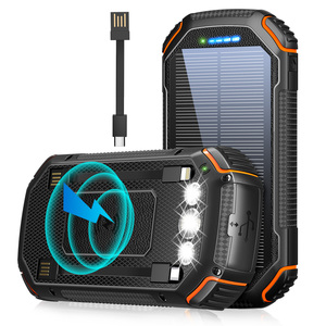 แบตสำรองพลังงานแสงอาทิตย์ไร้สาย 20W ความจุสูง 20000mAh ชาร์จเร็ว กันน้ำ ดีไซน์แม่เหล็ก หน้าจอ LED พกพาสะดวก ช่องเสียบ Micro USB - Product Image 1