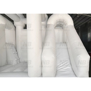Castillo Inflable Blanco para Bodas con Tobogán y Piscina de Pelotas, Casa Blanca Inflable para Fiestas de Boda - Product Image 6