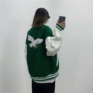 OEM Tùy Chỉnh Thêu Logo Cotton Đại Học Varsity Áo Khoác Bóng Chày Phong Cách Letterman Cao Đẳng Áo Khoác Với Gân Còng - Product Image 3