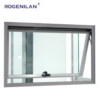 Fenêtre à auvent en aluminium à double vitrage Rogenilan australienne AS2047, fenêtres à bascule en aluminium avec stores intégrés