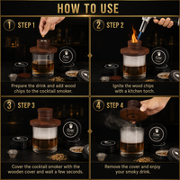 Kit de fumage pour cocktails, cadeau pour homme, ensemble de fumage pour whisky avec torche et copeaux de bois, kit de fumage pour boissons Old Fashioned pour papa et mari
