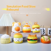 Jouets Squishy Adorables en PU à Rebond Lent, Thème Nourriture pour Animaux, Mignons et Créatifs - Anti-Stress à Presser, Écraser et Suspendre