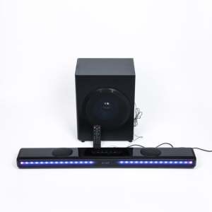 超重低音 DR-S9 条形音箱，带 HDMI ARC 蓝牙功能，2.1 通道家庭影院电视条形音箱，内置低音炮，LED 灯 - Product Image 3