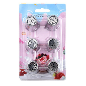 6 uds. Juego de puntas de tuberí<span class=keywords><strong>a</strong></span> rusas para galletas, magdalenas y pasteles, juego de decoración de pasteles, boquilla para hornear DIY, Kit de puntas para glaseado - Product Image 1