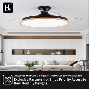 Ventiladores De Techo <b>Led</b> 42 Inch Invisible Retractable <b>Ceiling</b> <b>Fan</b> with <b>Light</b> and Remote Control Ventilador De Techo Moderno - Product Image 6