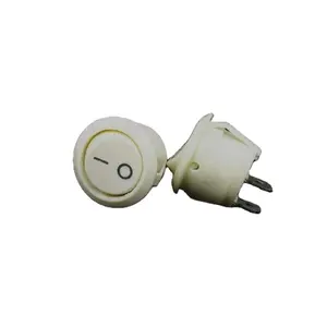 KCD1 Round SPST Rocker Switch With Full White 2 Pins M20