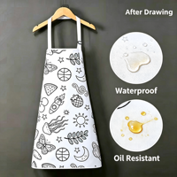 Tablier en polyester imperméable fait main à colorier soi-même pour enfants - Cadeau idéal pour la maternelle, la salle d'art et le graffiti - Lavable en machine