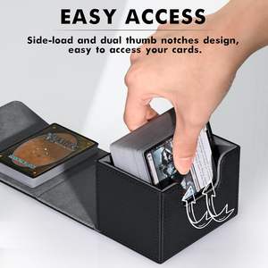 Caja de Almacenamiento para Cartas Coleccionables, Resistente, de Cuero PU, con Tapa, Ideal para Regalo - Product Image 4