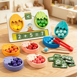 Juguetes Educativos de Madera para Niños al por Mayor, Juego de Contar Huevos de Dinosaurio Montessori para Jardín de Infancia, Guarderí<span class=keywords><strong>a</strong></span>, Aprendizaje STEM - Product Image 2