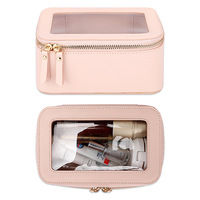 Organisateur de trousse de maquillage en pvc Transparent, trousse de toilette de voyage Portable, pochette de maquillage robuste avec vinyle Transparent