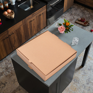 Carton de restauration ondulé par Clay <span class=keywords><strong>King</strong></span>, matériaux recyclés, impression 1 couleur, expédition pour pizza à emporter, pour les industries alimentaires - Product Image 1