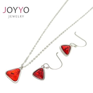 <span class=keywords><strong>Fantaisie</strong></span> En Acier Inoxydable Femmes Bijoux CZ Zircon Boucles D'oreilles 18k Chaîne En Or Cristal Femmes Pendentif Colliers - Product Image 2