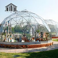 Dôme de glamping 10m, tente géodésique, structure en aluminium, PVC imperméable 850g, personnalisable pour complexe hôtelier, camping, hôtel