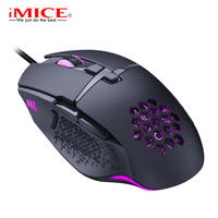 Ratón para Juegos IMICE T90 con Cable, Luminoso, Programable con Macros, Diseño Hueco, 7200DPI, Tecla de Potencia, Apto para PC y Portátil