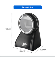 Scanner de codes-barres infrarouge de bureau omnidirectionnel 2D entièrement automatique pour supermarché Interface filaire Lumière Lecteur de balayage Arduino