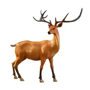 Customize Modern Home Decor Fengshui Products Brass Handicraft Copper Deer Ornaments Art Craft Supplies