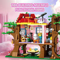 Arbre maison Mini bricolage bloc de construction Kit enfants Landescape cabane dans les arbres Construction jouet ensemble de jeu