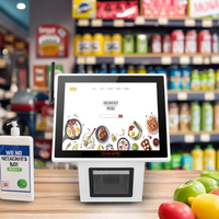 Comprobador de precio automático táctil de Color blanco Android de 8 pulgadas con escáner de código de barras Qr 1D/2D, comprobador de precios de supermercado de montaje en pared
