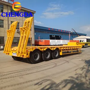 New And Used Excavator Lowbed Trailer 3 4 Axle Low Bed Loader 50 60 80 Ton Gooseneck Lowboy Semi Truck Trailer For Sale