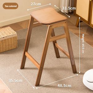 Taburete de Bar de Bambú, Silla Alta de <span class=keywords><strong>Cocina</strong></span>, Taburete Alto para <span class=keywords><strong>Barra</strong></span>, Silla de Bar de Madera para Isla de <span class=keywords><strong>Cocina</strong></span>, Hogar, Restaurante, Cafetería - Product Image 6