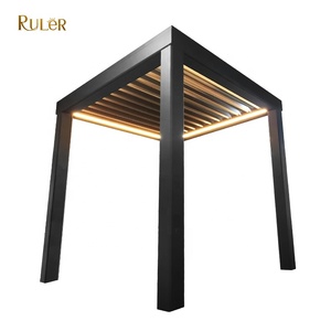 Pérgola Bioclimática Motorizada con Control por Aplicación TUYA, Pérgola de Aluminio Impermeable con Techo de Láminas Ajustables - Product Image 6