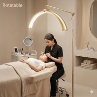 Lampe LED 48W pour salon de tatouage, base papillon dorée, CE RoHS OEM, luminosité réglable, contrôle tactile, CRI élevé >90, design pliable