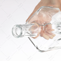 Carafe carrée en verre mat transparente personnalisée pour vodka, whisky, liqueur, brandy, tequila, modèle montagne