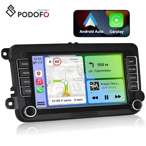 Autoradio Podofo Android Carplay, 7 pouces, GPS, BT, FM, RDS, pour Volkswagen, VW, Passat, Polo, Golf 5, 6, Touran, Stock EU