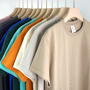 Camiseta de Algodón Puro 230g, Cuello Redondo, Color Sólido, Corte Holgado, Camiseta Básica para Hombre - Product Image 2