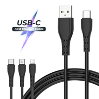Kabel Data Pengisian Cepat 60W Tipe C ke Tipe C USB 3A untuk Ponsel, Power Bank, Kamera, Earphone