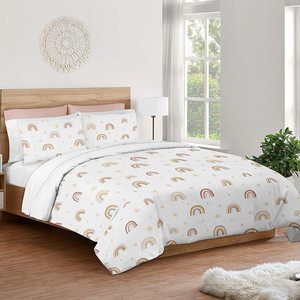 Printed Duvet Cover Set Bedsheets 3 Pc 100% Cotton <strong>Bedding</strong> Sets <strong>Rainbow</strong> Girl Queen <strong>Bedding</strong> Set - Product Image 2