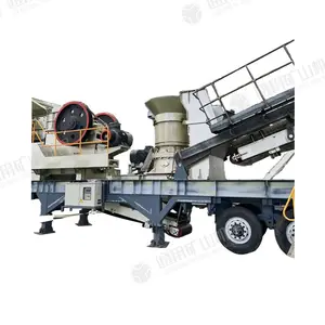 Máquina de fabricación de arena de alta eficiencia, estación trituradora de impacto de piedra de granito móvil con pantalla y alimentador para Pizarra de dolomita
