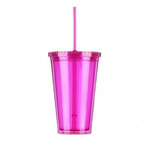 Flat-Lid <b>Reusable</b> Water <b>Cup</b> With Double-Walled Transparent Portable and Food-Safe Anti-Corrosion Coating - Product Image 4