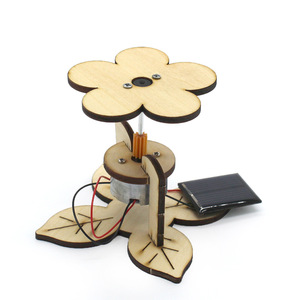 Solar Powered Wooden Flower Science <b>Kit</b> For Kids Educational Toy <b>DIY</b> Model Plant Shape Manual Control 7-9Y - Product Image 2