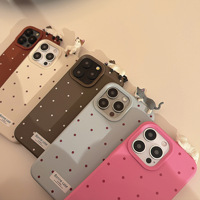 Coque de protection antichoc en silicone souple à motif pois pour iPhone 17 16 15 Pro Max 14 13 12, motif chat 3D couché mignon