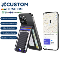 Portefeuille de téléphone Magsafe tendance avec puce Apple Find My intégrée, étui fin en cuir PU magnétique avec support et porte-cartes pour iPhone Series