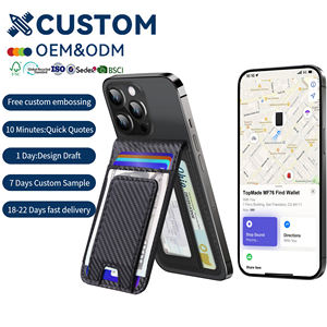 Portefeuille minimaliste Mag Safe avec suivi de puce et pince à billets Portefeuille fin en cuir PU magnétique avec support pour iPhone Series pour iPhone - Product Image 1