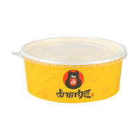 Bol en papier pour pâtes et ramen, couleur unie, durable, portable, prix d'usine, compatible micro-ondes, recyclable, pour la restauration
