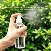 Flacon pulvérisateur cosmétique transparent vide en PET 100 ml, pompe à parfum et lotion, brume fine, pour impression sérigraphique cylindrique