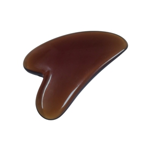Glossy Tea-Color Resin Gua Sha Board, Heart Design Skin Care Scraper for Relaxation - Product Image 3