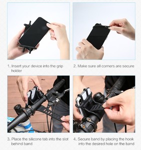 High Quality Custom Logo Black Silicone Bike Motorcycle <b>Phone</b> <b>Holder</b> Grip Adjustable Handlebar Fix Universal Fit Promotional - Product Image 6