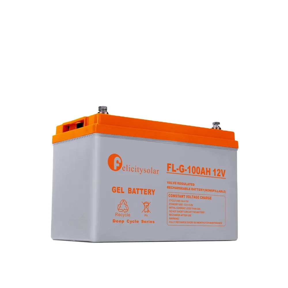 Batería AGM solar Felicity, descarga profunda, bajo consumo de energía, 100ah, 12V, batería de Gel, baterías de plomo-ácido de sílice