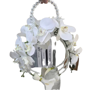 Ramo de Novia con Lirios de Cala y Orquídeas, Estilo Cascada, Hecho a Mano, con Cordón, Sellado, Accesorios para Fotos, Decoración, Regalo - Product Image 1