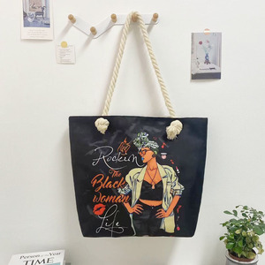 Bolso de Hombro de Lona con Estampado para Mujer NAJIMI 2026, Gran Capacidad, Cierre de Cremallera, Forro de Poliéster, Bolso de Compras para Todas las Temporadas - Product Image 2